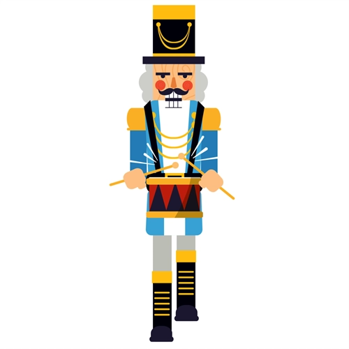 Christmas Decoration Nutcracker Drummer Sticker